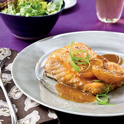 Salmon with satsuma-soy glaze