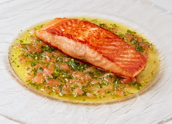 Salmon with sauce vierge
