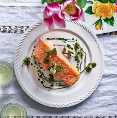 Salmon with sorrel sauce
