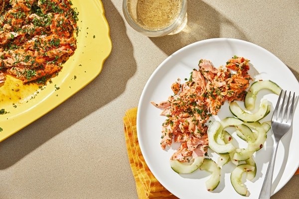 Salmon with Sriracha and lime