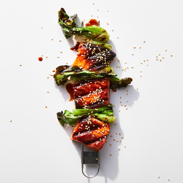 Salmon yakitori