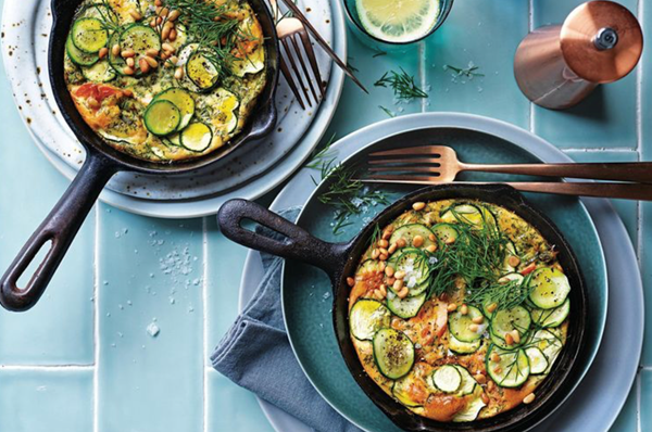 Salmon, zucchini, lemon and dill frittata