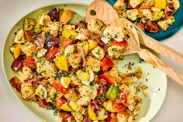 Salmorejo panzanella salad