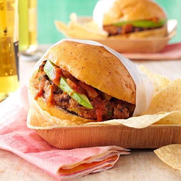 Salsa bean burgers