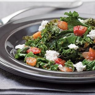 Salsa-braised kale