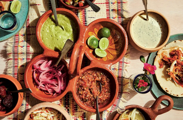 Salsa de papaya y tomatillo cruda