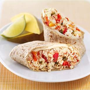 Salsa-tofu breakfast burrito