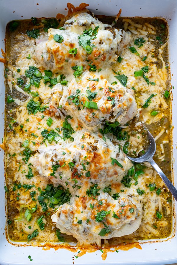 Salsa verde baked chicken