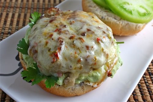 Salsa verde turkey burger