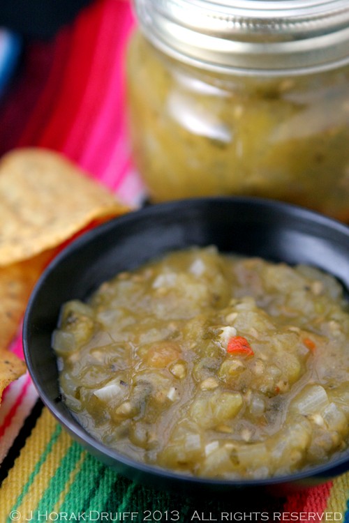 Salsa verde with green tomatoes
