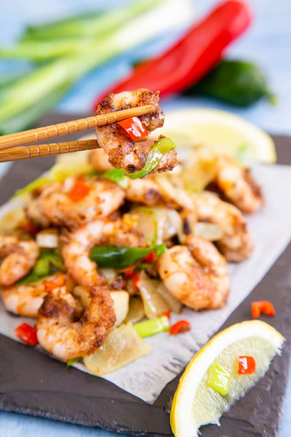 Salt & pepper king prawns
