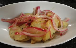 Salt & vinegar potato and onion salad