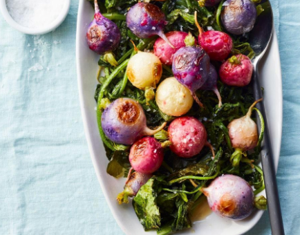 Salt & vinegar roasted radishes