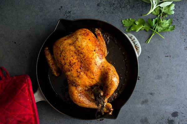 Salt-and-pepper roast chicken