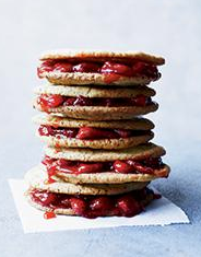 Salt-and-pepper sandwich cookies with strawberry-lemonade jam