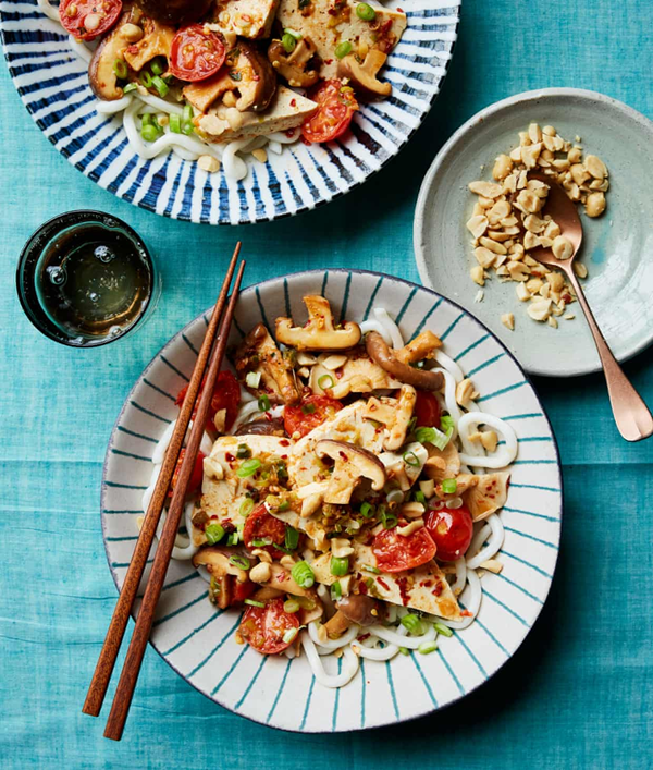 Salt and Sichuan peppercorn tofu with tomatoes