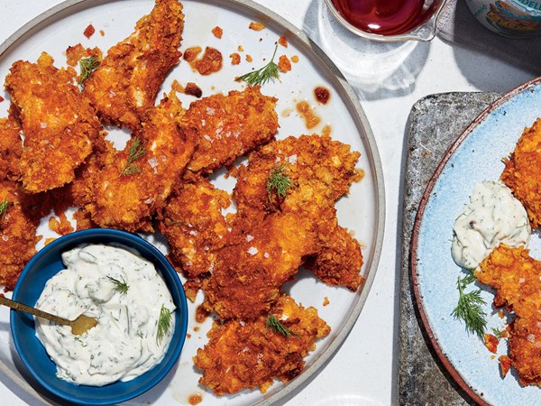 Salt-and-vinegar boneless "wings"