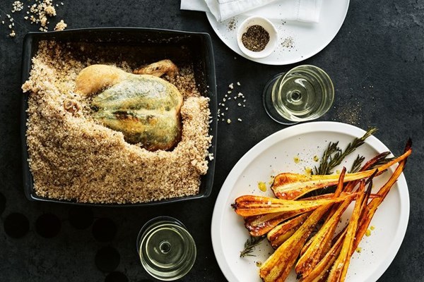 Salt and vinegar rosemary roasted parsnips