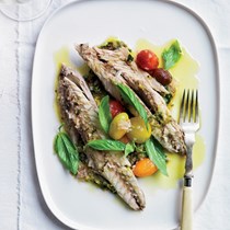 Salt-baked branzino with zucchini pistou [Thomas Keller]