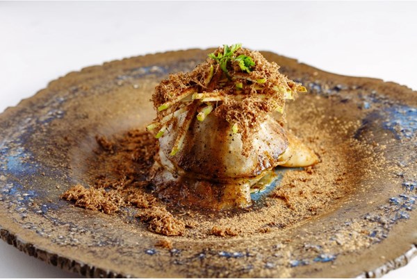 Salt-baked celeriac with apple, dates and truffle [Adam Handling]