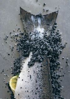 Salt-baked salmon