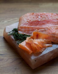 Salt block gravlax