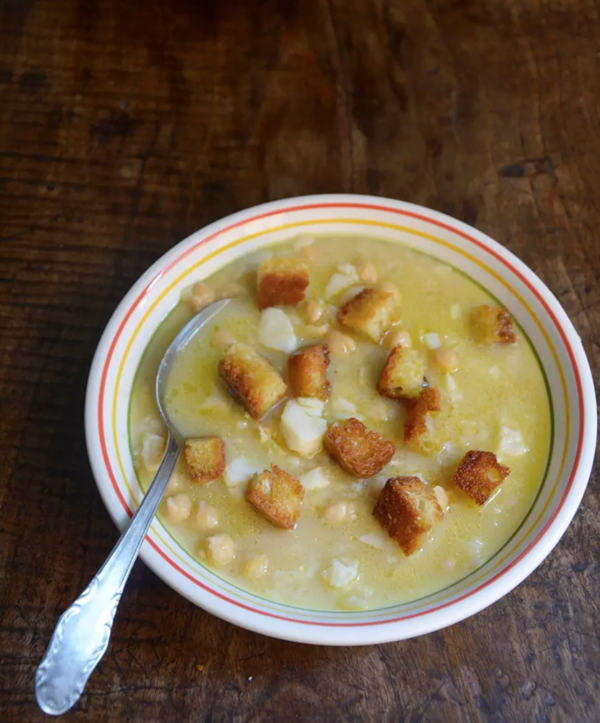 Salt cod and chickpea soup