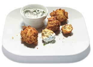 Salt cod beignets with herbed yogurt