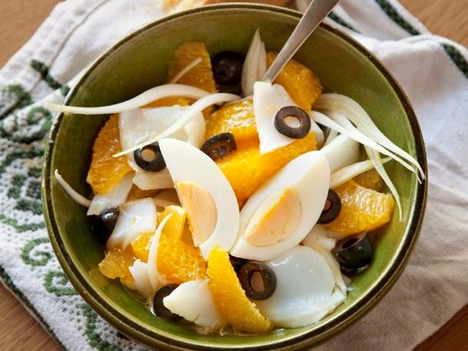 Salt cod, orange, and olive salad (Remojón de naranja) from 'Spain' (Cook the Book)
