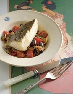 Salt cod with ratatouille (Bacalao amb samfaina)