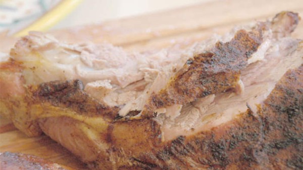 Salt-crusted suckling lamb