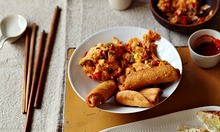 Salt fish and ackee with festival dumplings