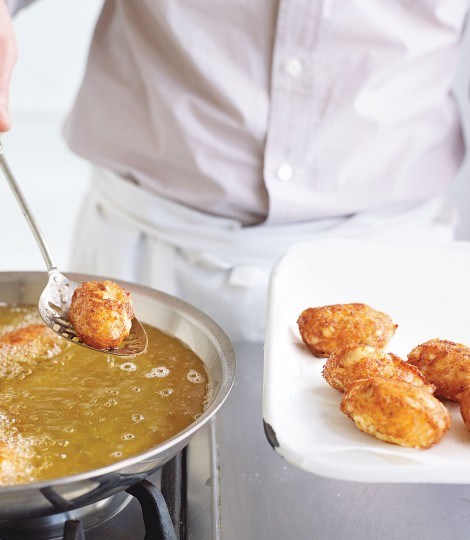 Salt hake fritters with orange alioli