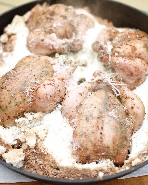 Salt-roasted chicken with cilantro