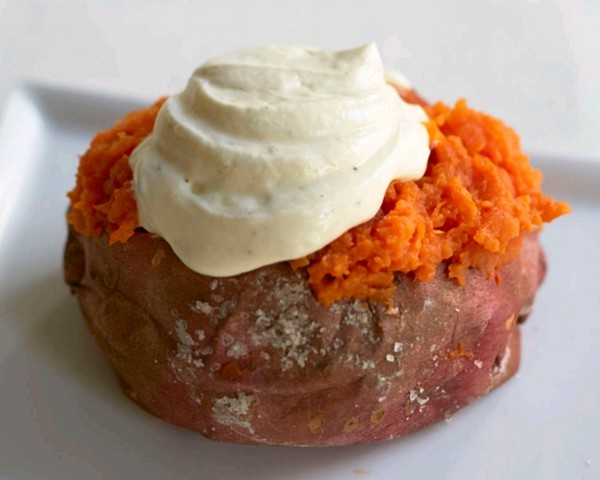 Salt-roasted sweet potatoes