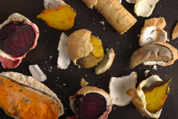 Salt roasting vegetables