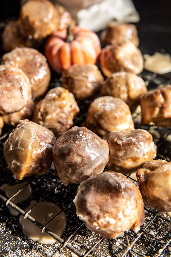 Salted apple maple ricotta munchkins