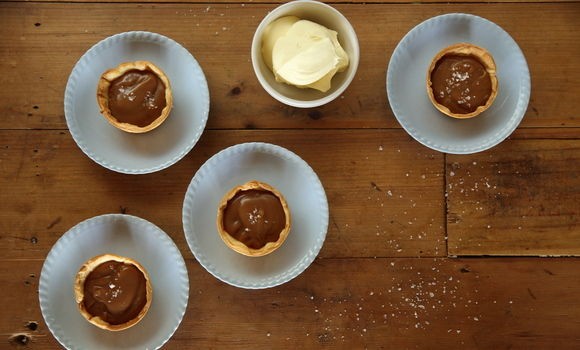 Salted brandy caramel tarts