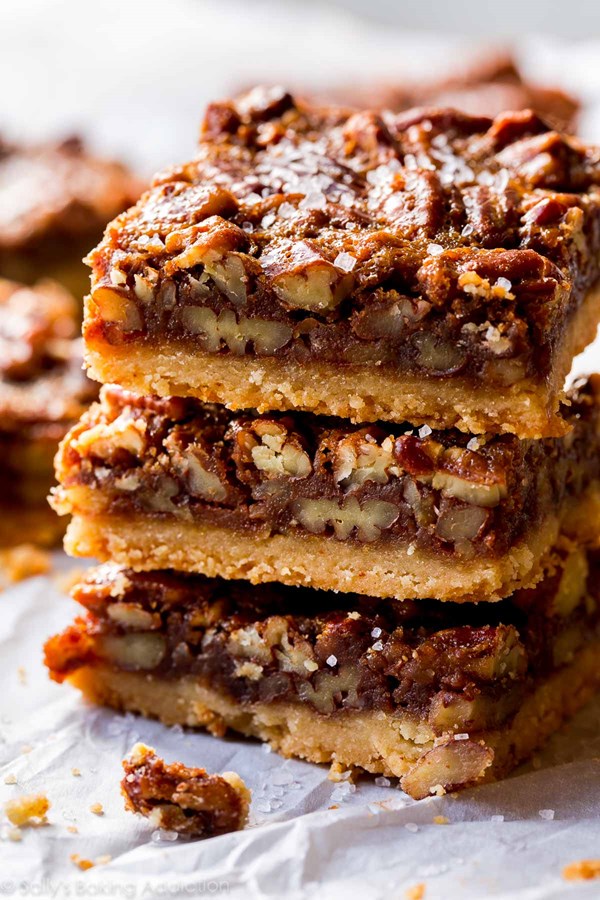 Salted brown butter pecan pie bars