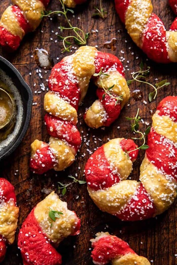 Salted butter candy cane bagels