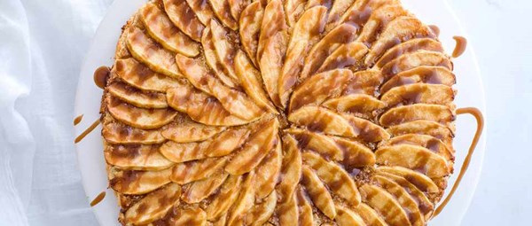 Salted butterscotch apple tart