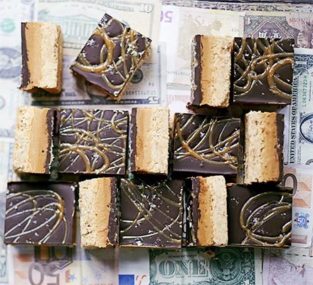 Salted caramel & peanut butter billionaire's slice