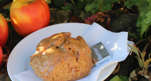 Salted caramel and apple scones