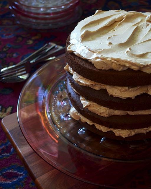 Salted caramel and chocolate cake