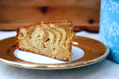 Salted caramel and coffee swirl cake