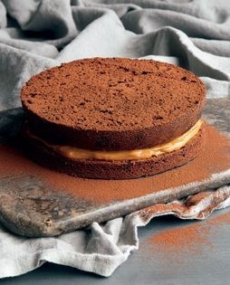 Salted caramel and milk chocolate cake with salted caramel cream