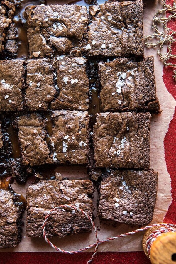 Salted caramel and milk chocolate brownies