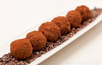 Salted caramel and peanut truffles
