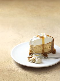 Salted caramel and vanilla baked cheesecake
