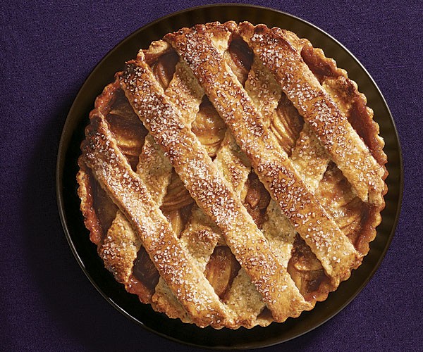 Salted caramel apple-pear tart